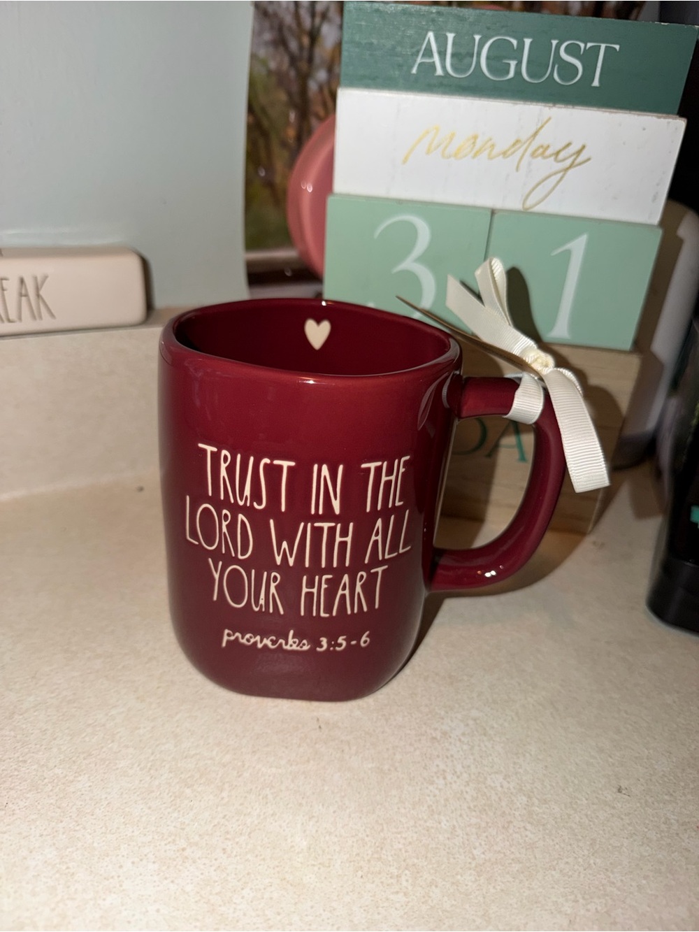 Rae dunn trust In the lord with all your heart mug - yes